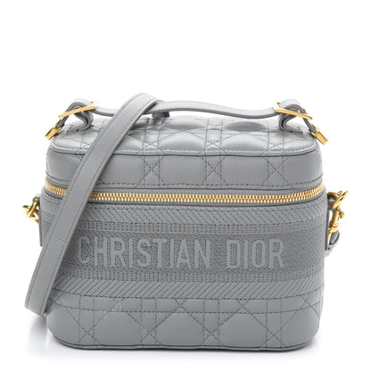 Christian Dior Lambskin Cannage Small Diortravel Vanity Case Grey 1 of 8