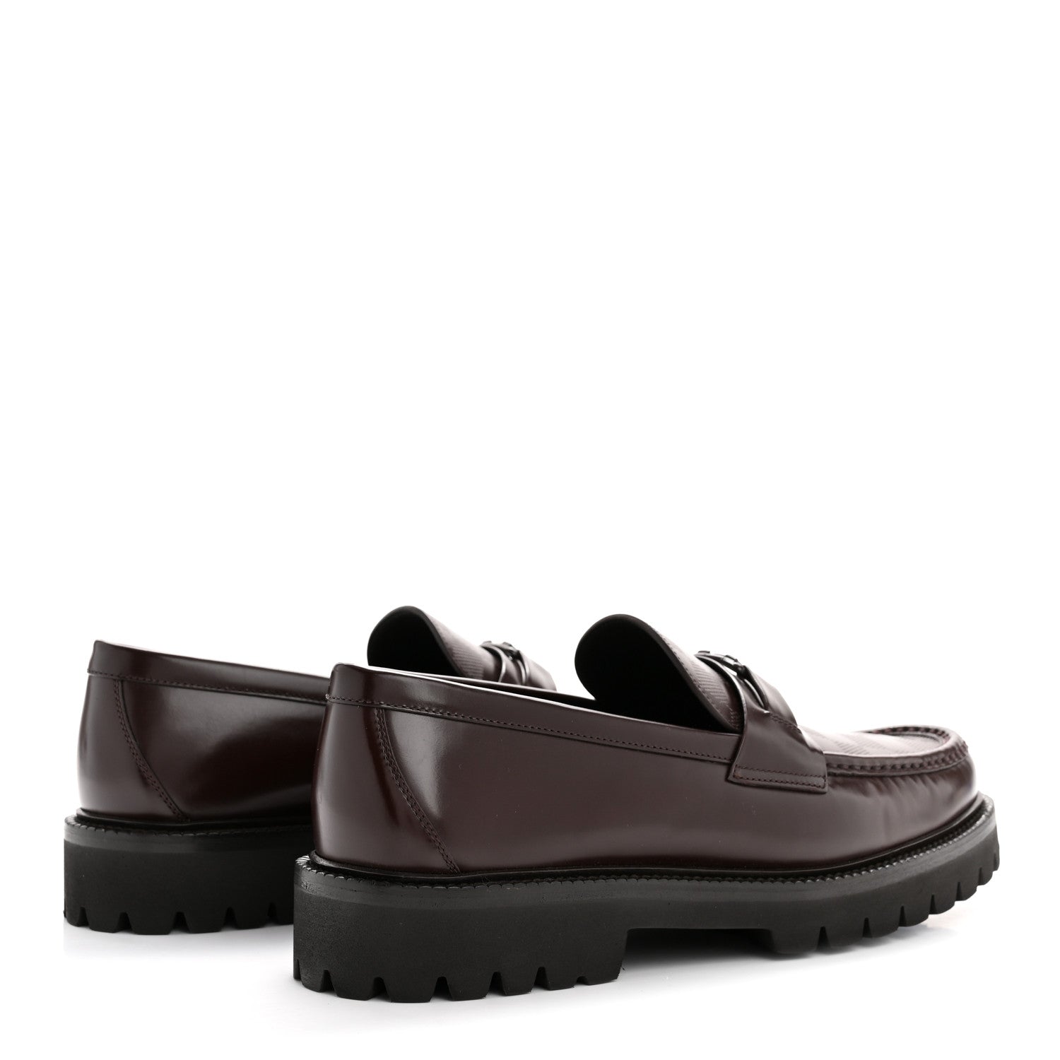 Louis Vuitton Damier Calfskin Embossed Mens Major Loafers 10 Brown 5 of 9