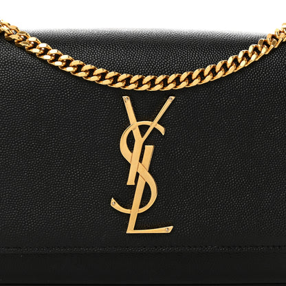 Saint Laurent Grain De Poudre Small Classic Monogram Kate Satchel Black 9 of 11