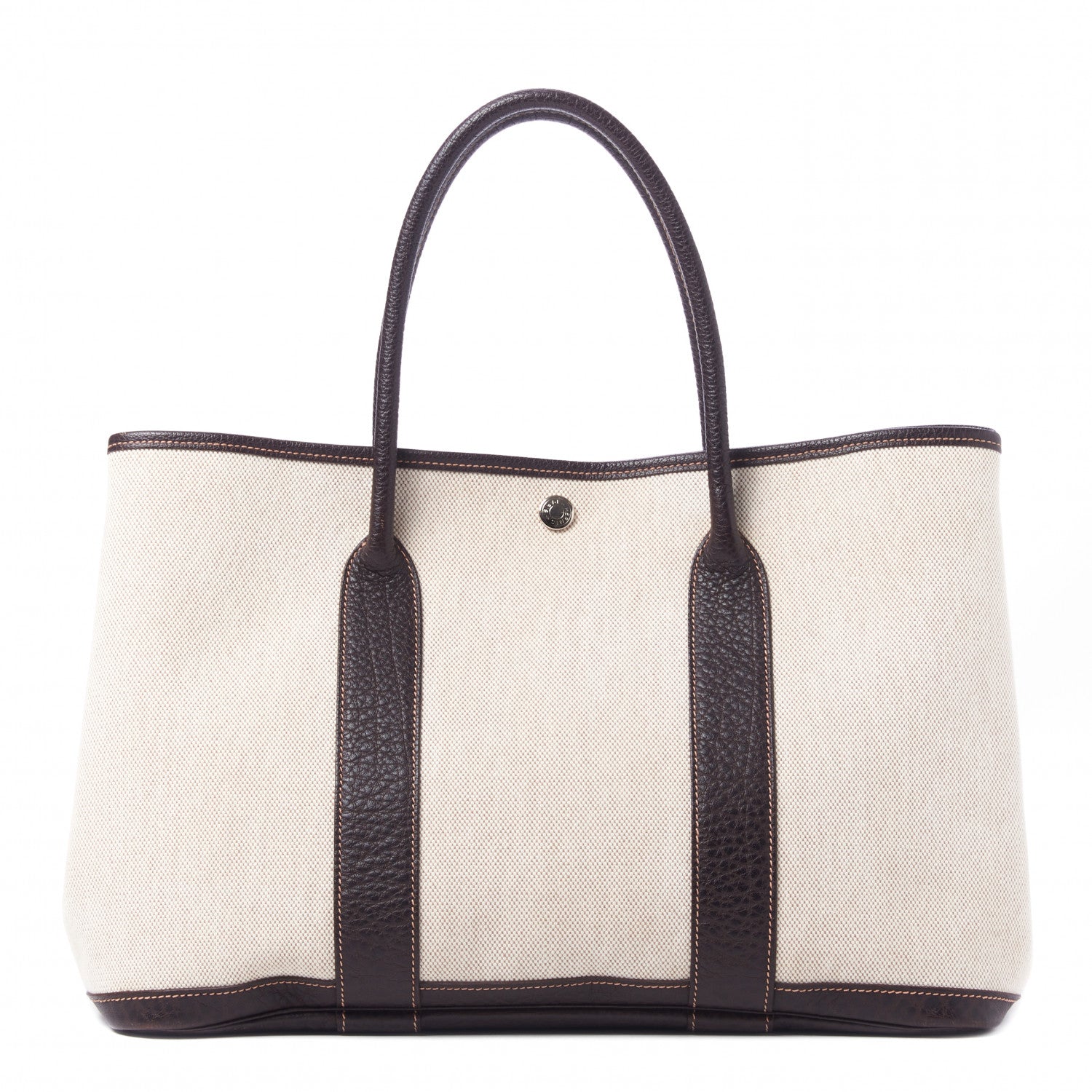 Hermes Toile Buffle Gala Garden Party Tote 36 MM Marron Fonce 1 of 9