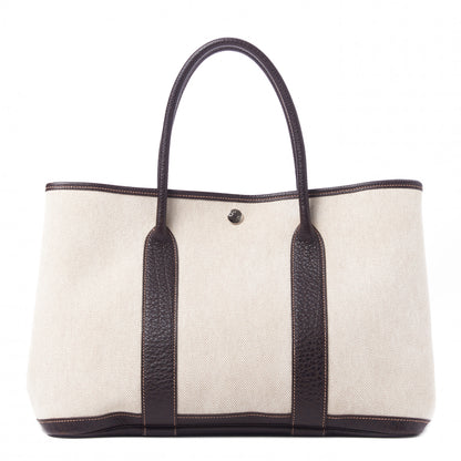 Hermes Toile Buffle Gala Garden Party Tote 36 MM Marron Fonce 1 of 9