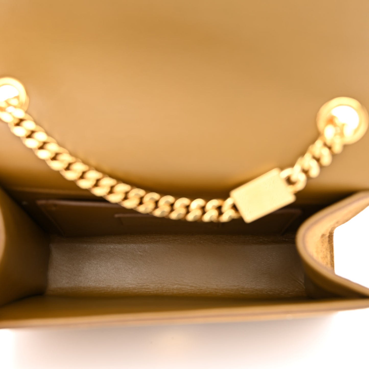 Suede Small Classic Monogram Kate Tassel Satchel Light Ochre