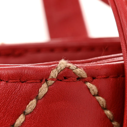 Chanel Calfskin Wild Stitch Tote Red 13 of 15