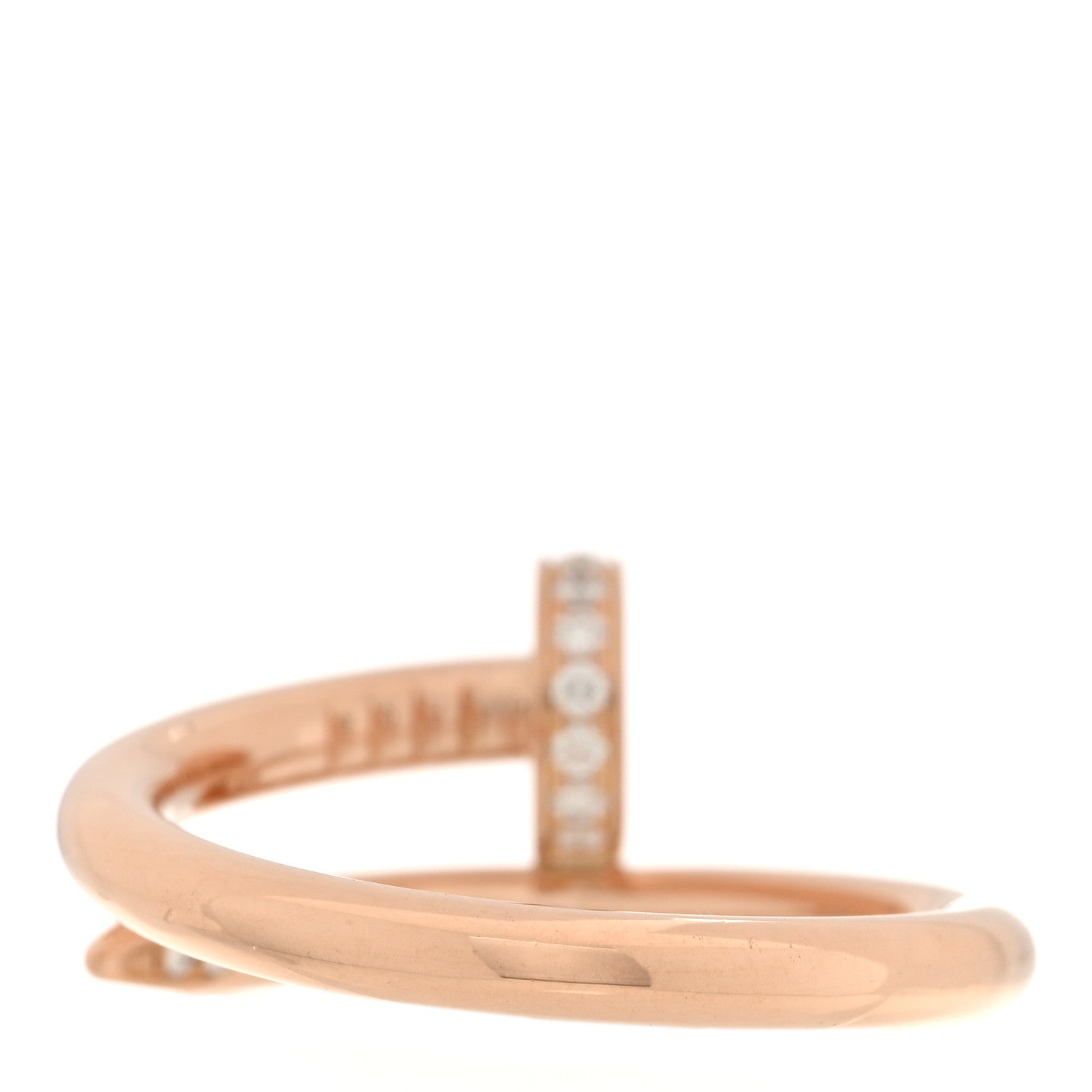 Cartier 18K Pink Gold Diamond Juste Un Clou Ring 55 7.25 3 of 4