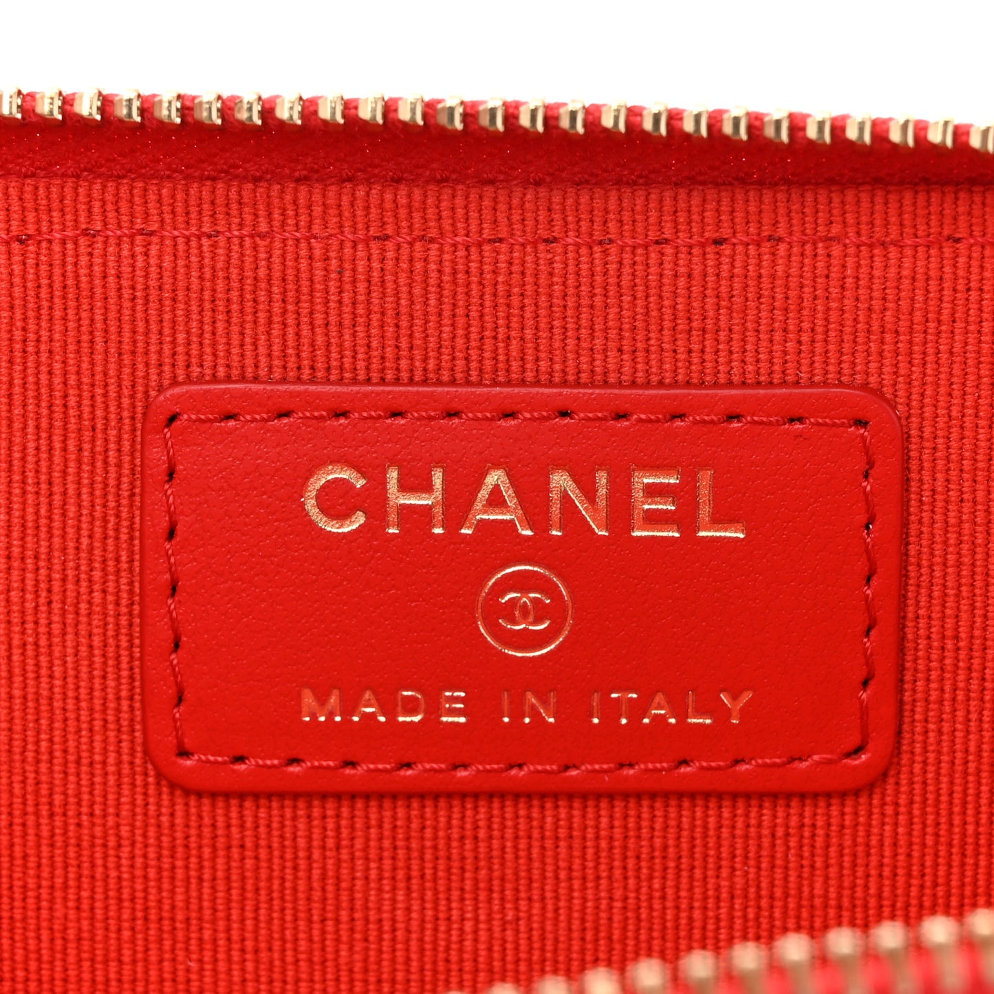 Caviar Quilted Zipped Key Holder Case Red