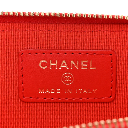 Chanel Caviar Quilted Zipped Key Holder Case Red 6 of 8