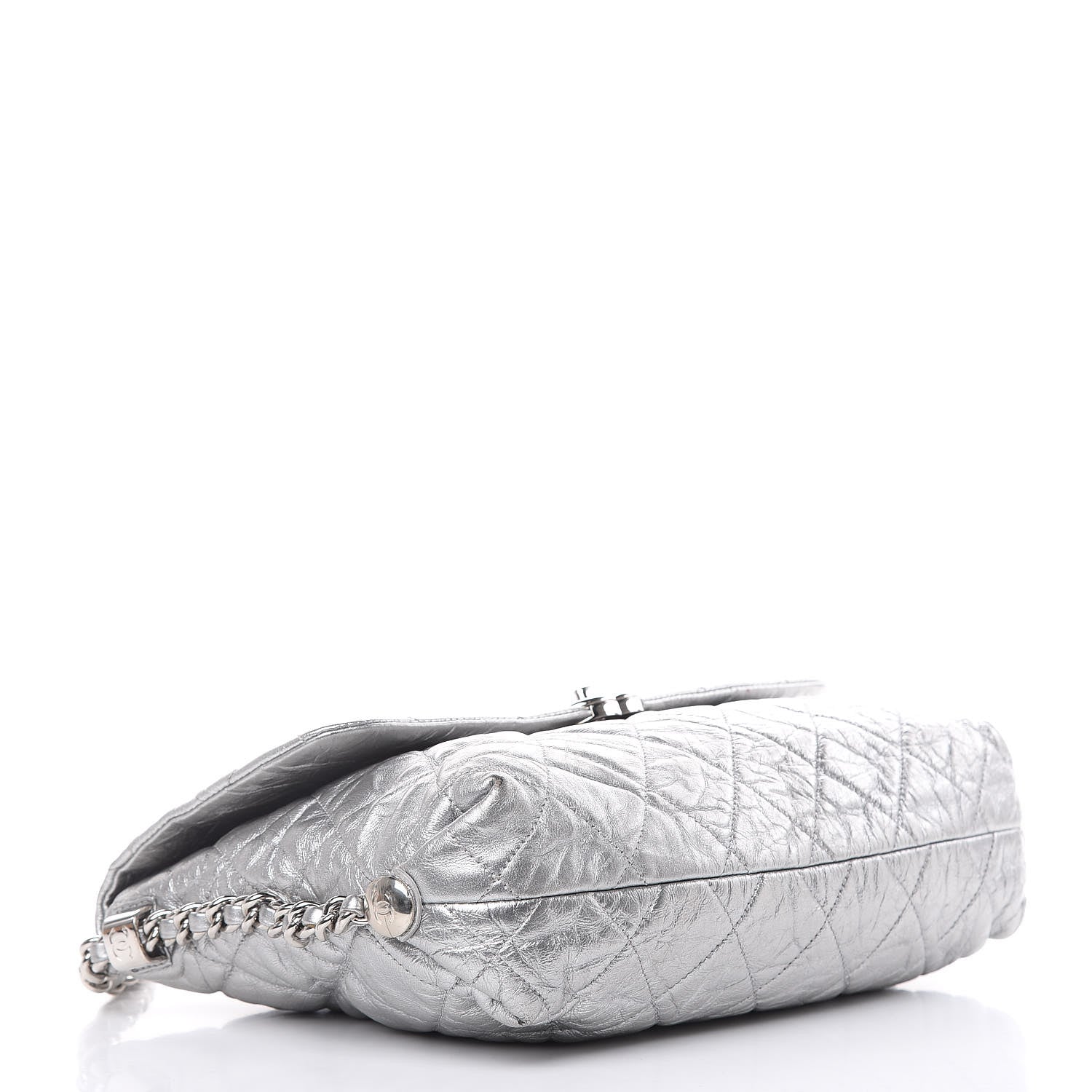 Chanel Metallic Crumpled Calfskin Big Bang Flap Bag Silver 4 of 12