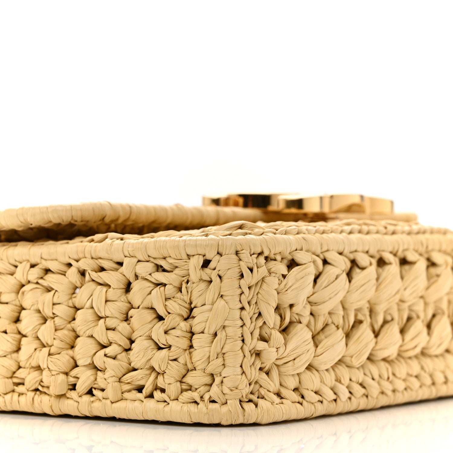 Celine Raffia Effect Claude Chain Shoulder Bag Natural 9 of 10