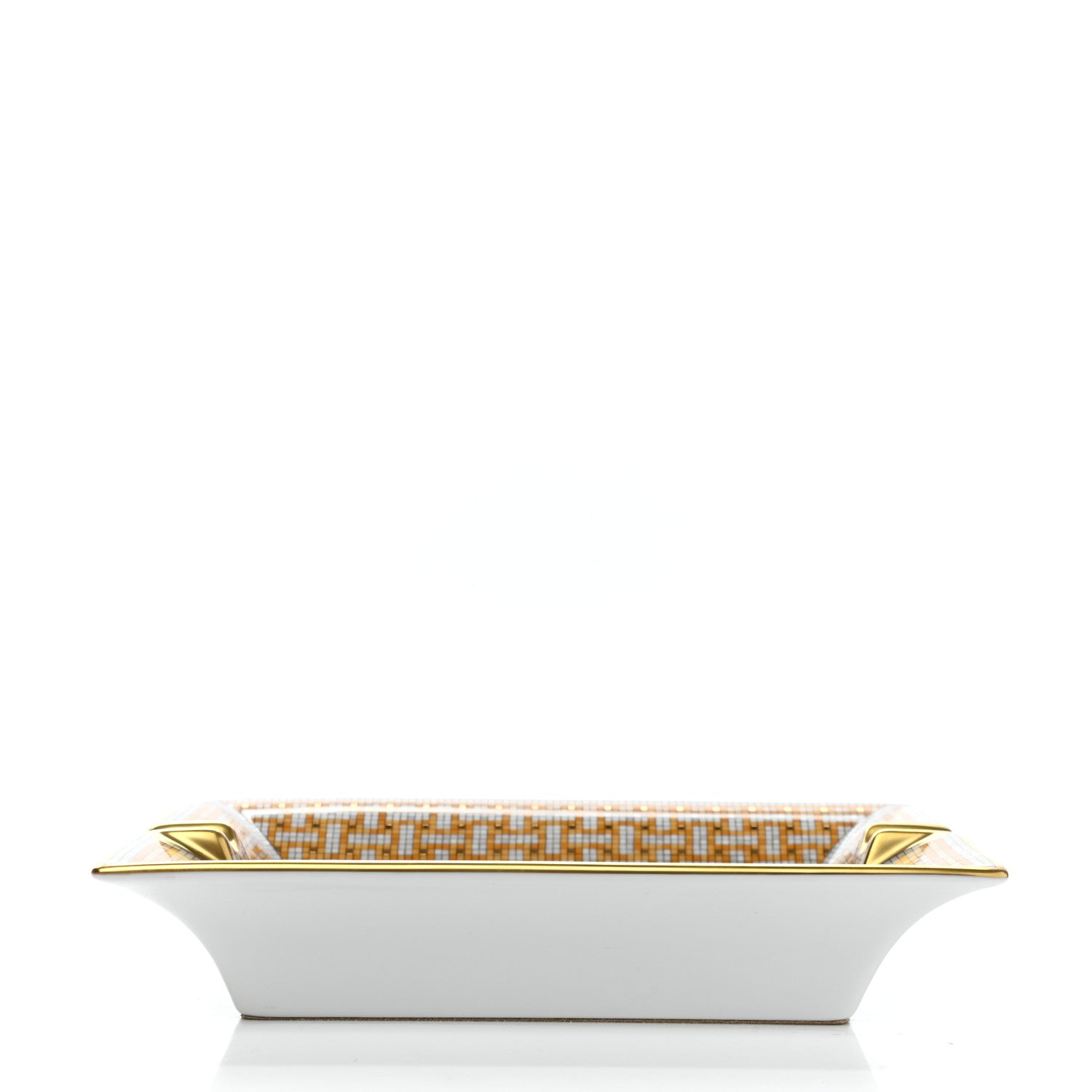 Hermes Porcelain Mosaique Au 24 Gold Ashtray 4 of 9