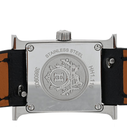Hermes Stainless Steel Swift 17.2mm Heure H Hour Watch Noir 4 of 5