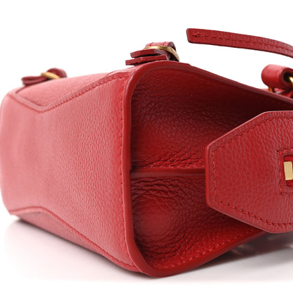 Balenciaga Grained Calfskin Neo Classic Brass Hardware Nano City Red 9 of 9