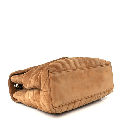 Saint Laurent Suede Y Quilted Monogram Medium Loulou Chain Satchel Cinnamon 4 of 11