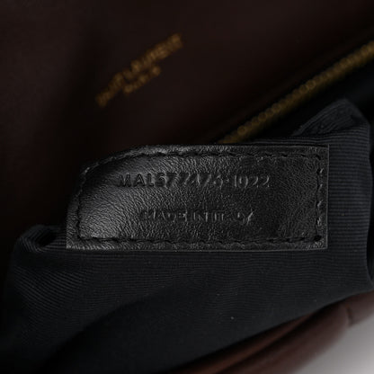 Saint Laurent Lambskin Quilted Small Loulou Puffer Monogram Chain Satchel Dark Ganache 7 of 12