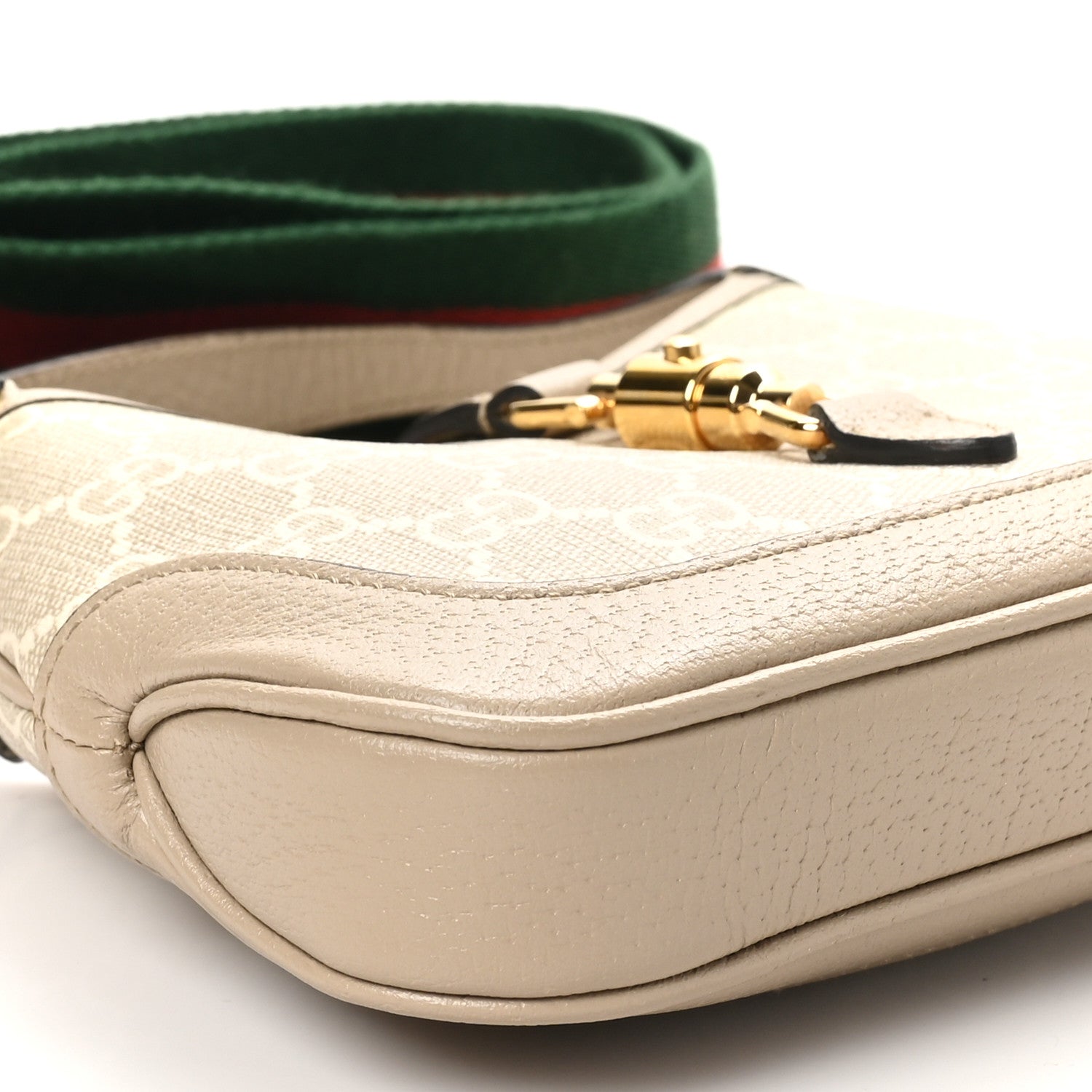 Gucci GG Supreme Monogram Textured Dollar Calfskin Mini Jackie 1961 Hobo Beige Mystic White Oatmeal 9 of 10