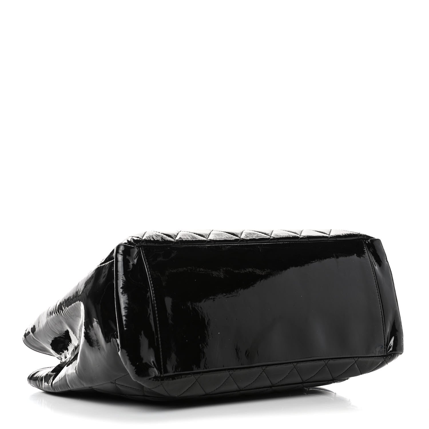 Chanel Patent Quilted Grand Shopping Tote GST Black 3 of 5