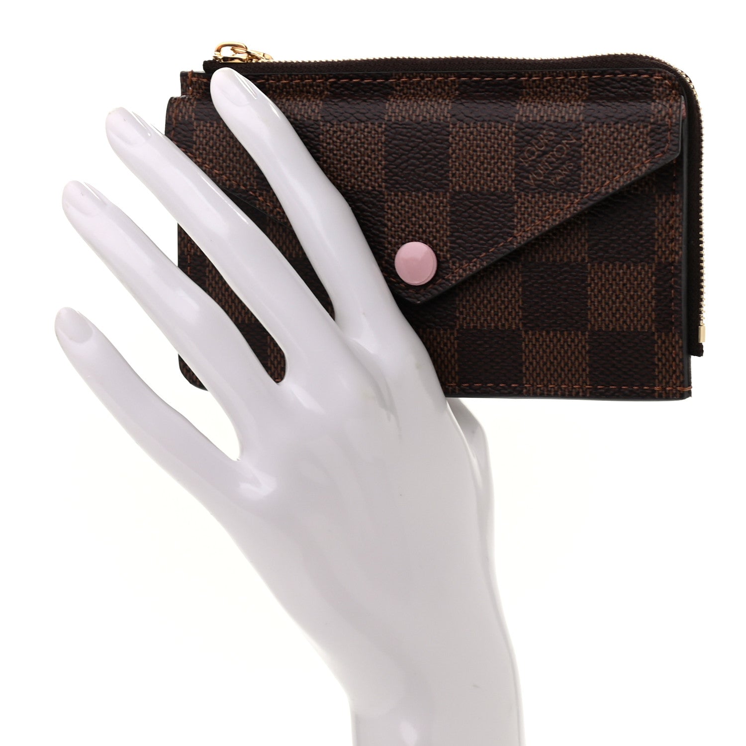 Louis Vuitton Damier Ebene Recto Verso Card Holder Rose Ballerine 2 of 6