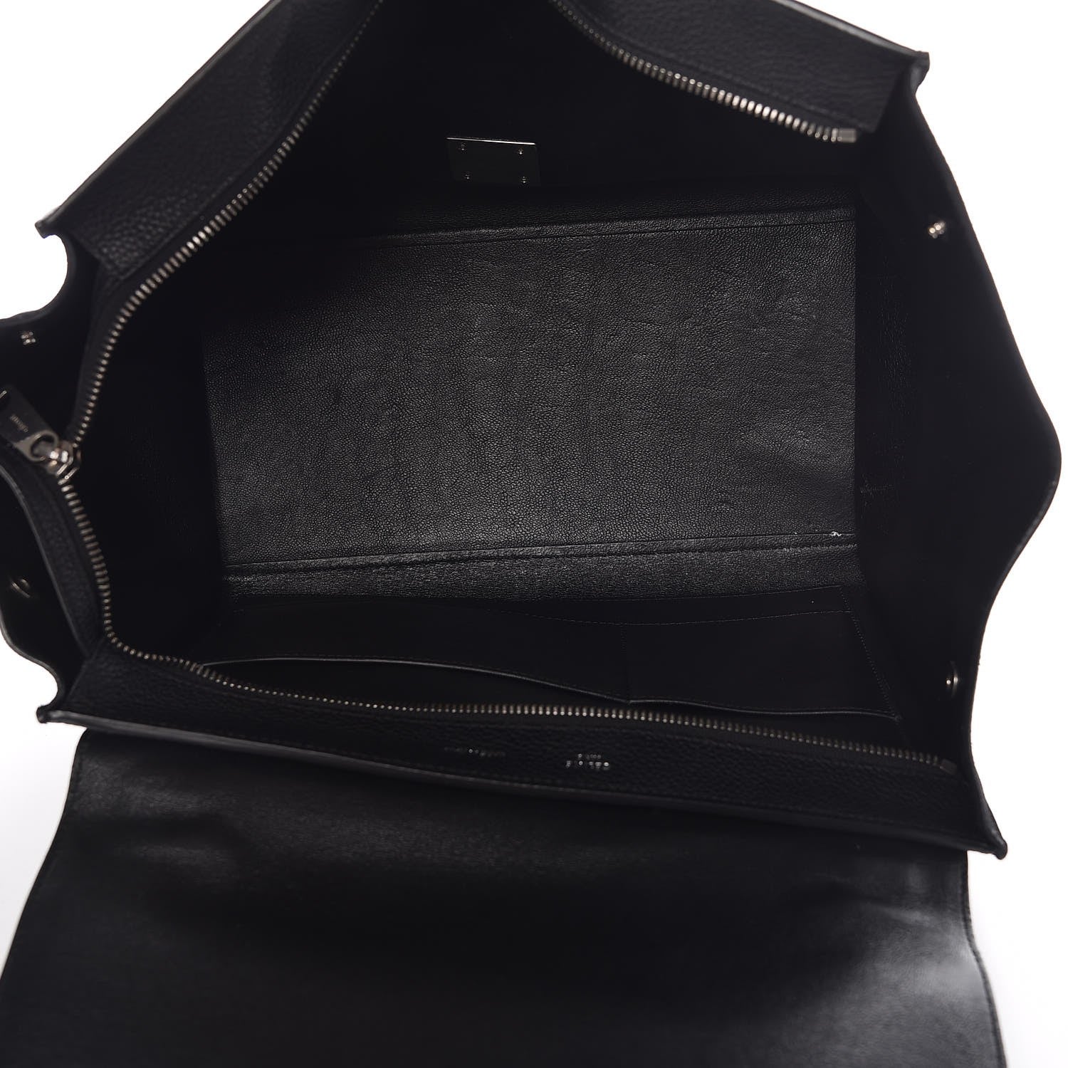 Celine Drummed Calfskin Suede Small Trapeze Black 6 of 10