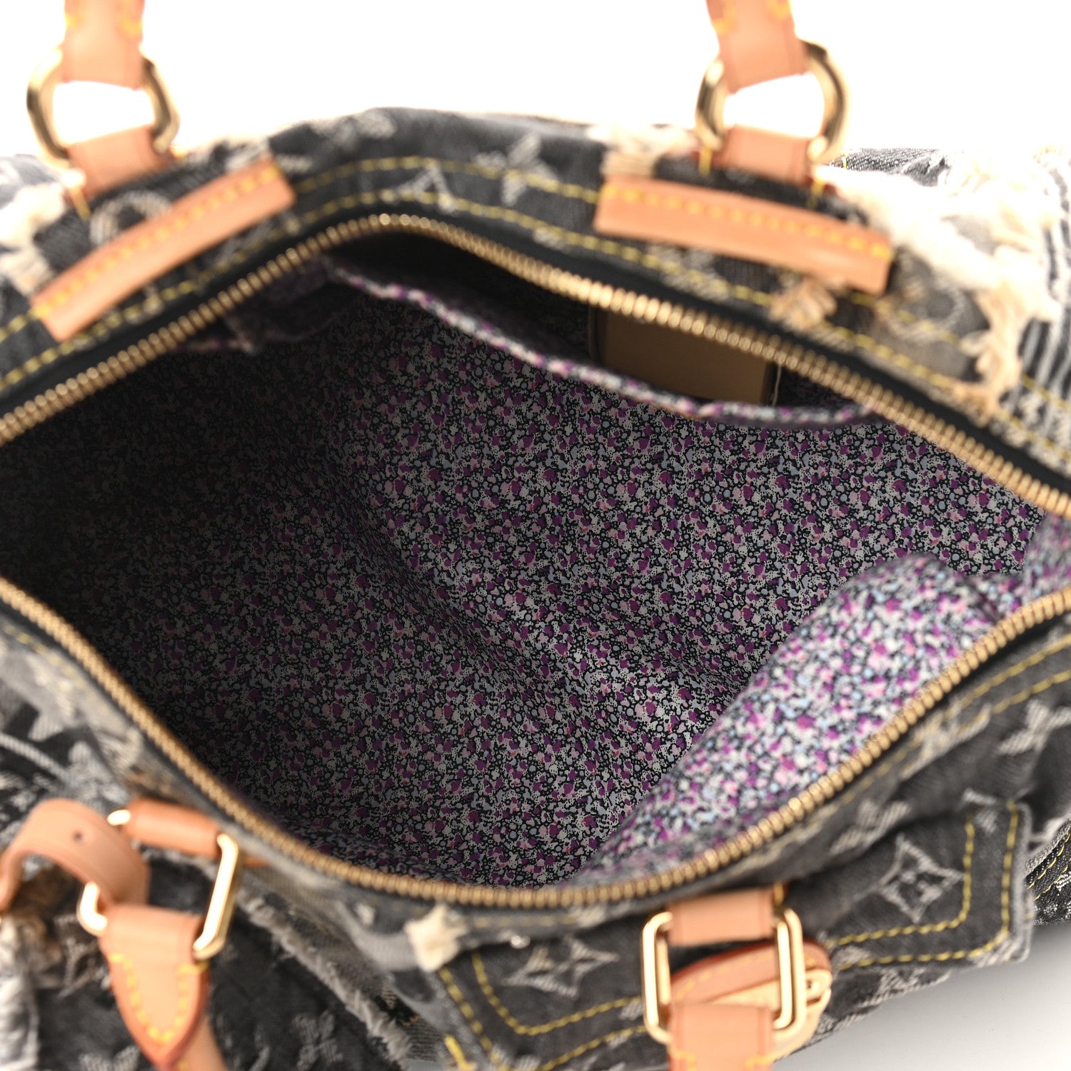 Louis Vuitton Denim Patchwork Speedy 30 Blue 4 of 7