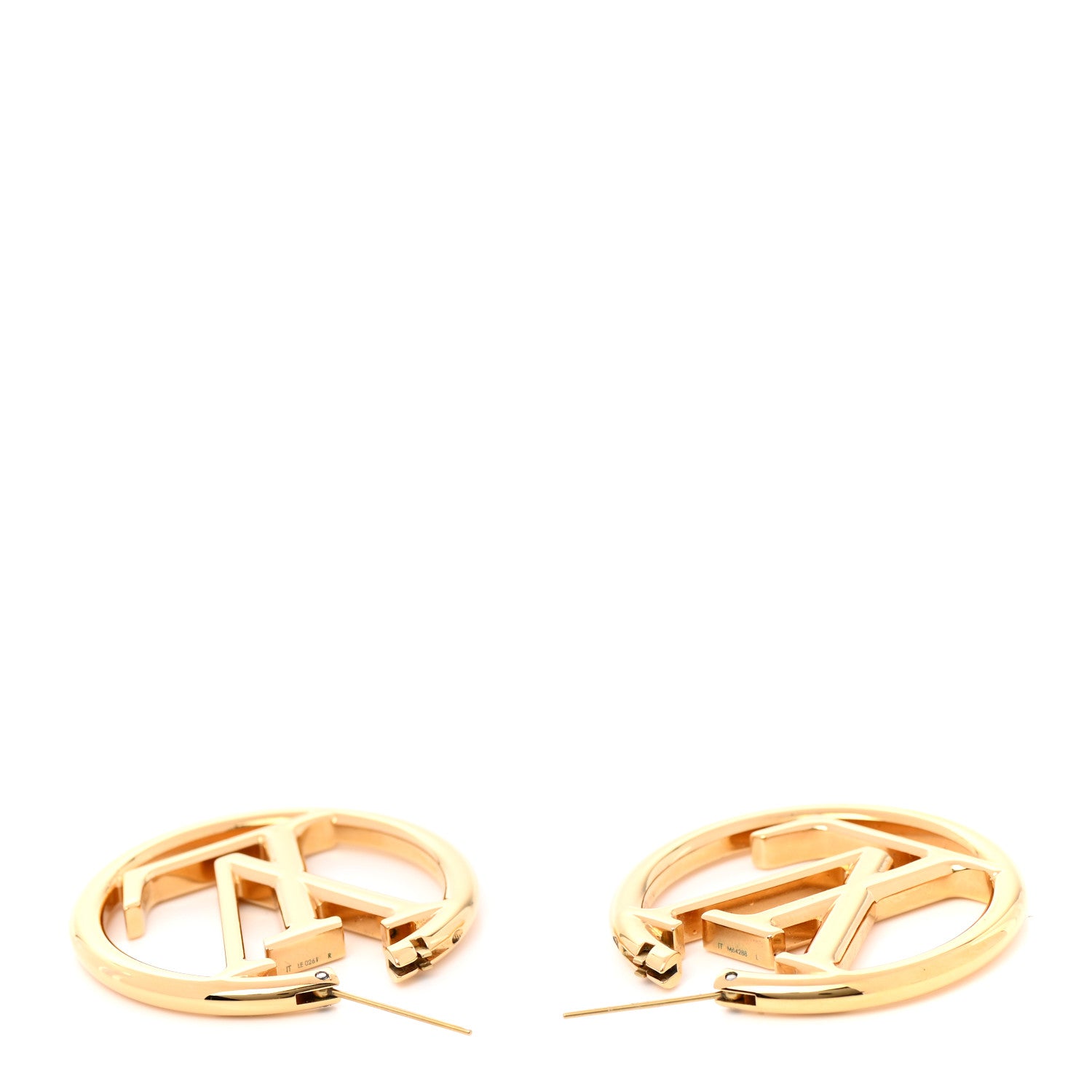 Louis Vuitton Metal Louise Hoop Earrings Gold 3 of 6