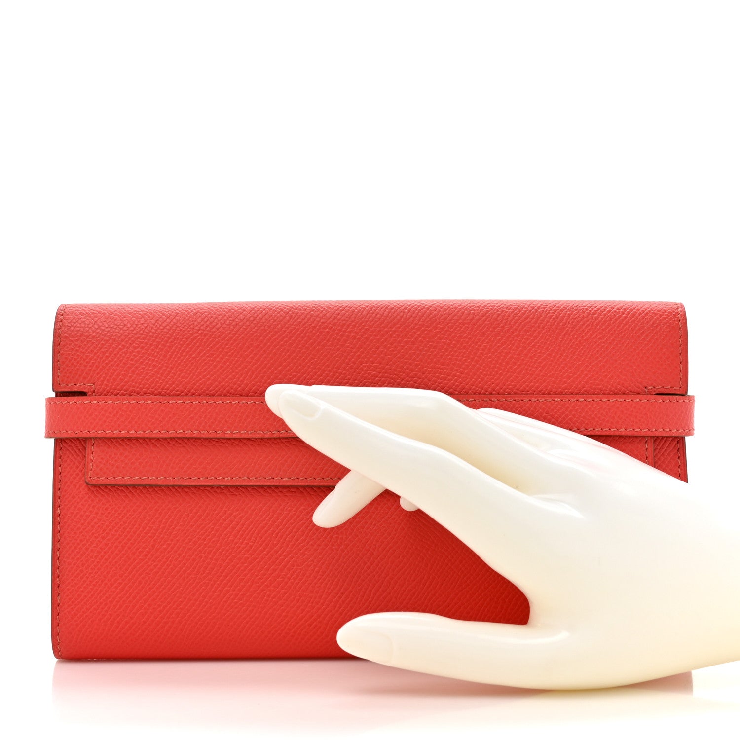 Hermes Epsom Kelly Longue Wallet Rose Jaipur 2 of 12