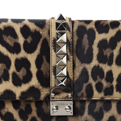 Valentino Garavani Calf Hair Leopard Print Large Glam Lock Rockstud Flap 9 of 9