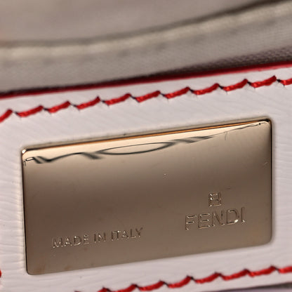 Fendi Canvas Ombre Logo Chain Strap Pochette Red White 6 of 12