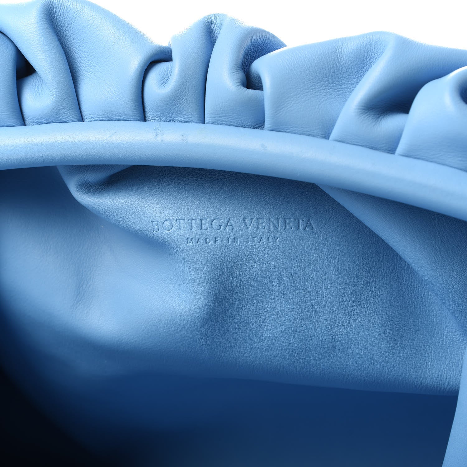 Bottega Veneta Smooth Butter Calf The Pouch Oversized Clutch Sky Blue 8 of 9