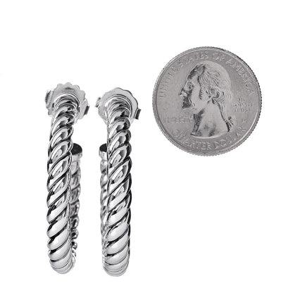 David Yurman Sterling Silver 39mm Large Classic Classics Hoop Earrings 2 of 4