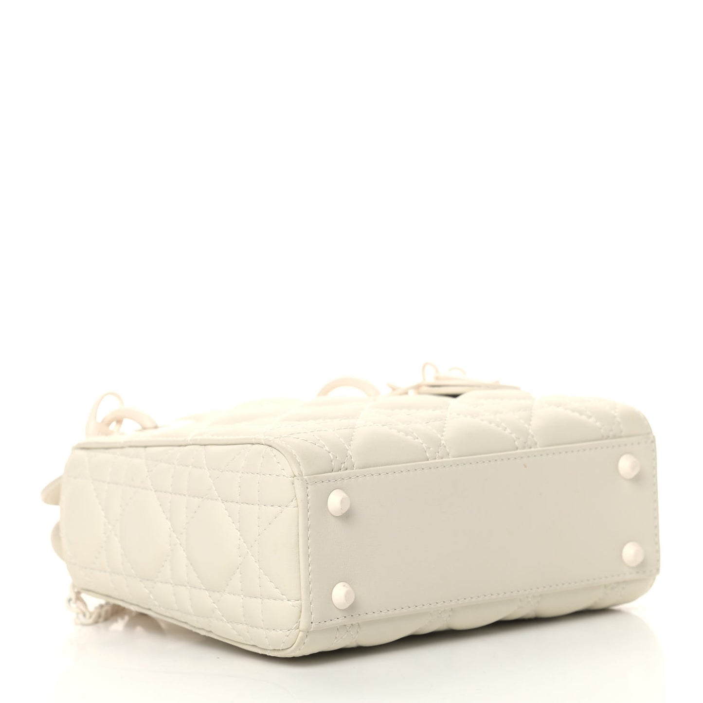 Ultra Matte Calfskin Cannage Mini Lady Dior White