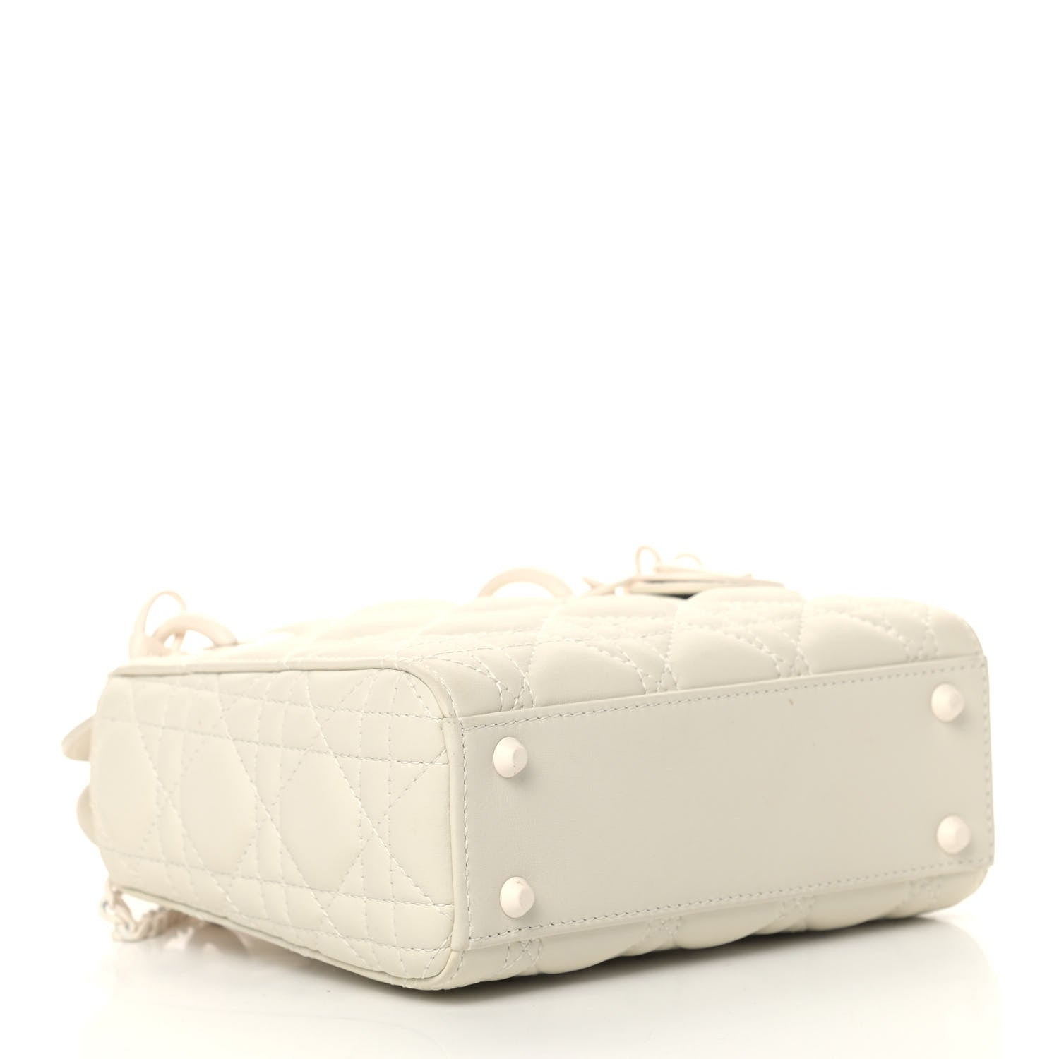 Christian Dior Ultra Matte Calfskin Cannage Mini Lady Dior White 4 of 13