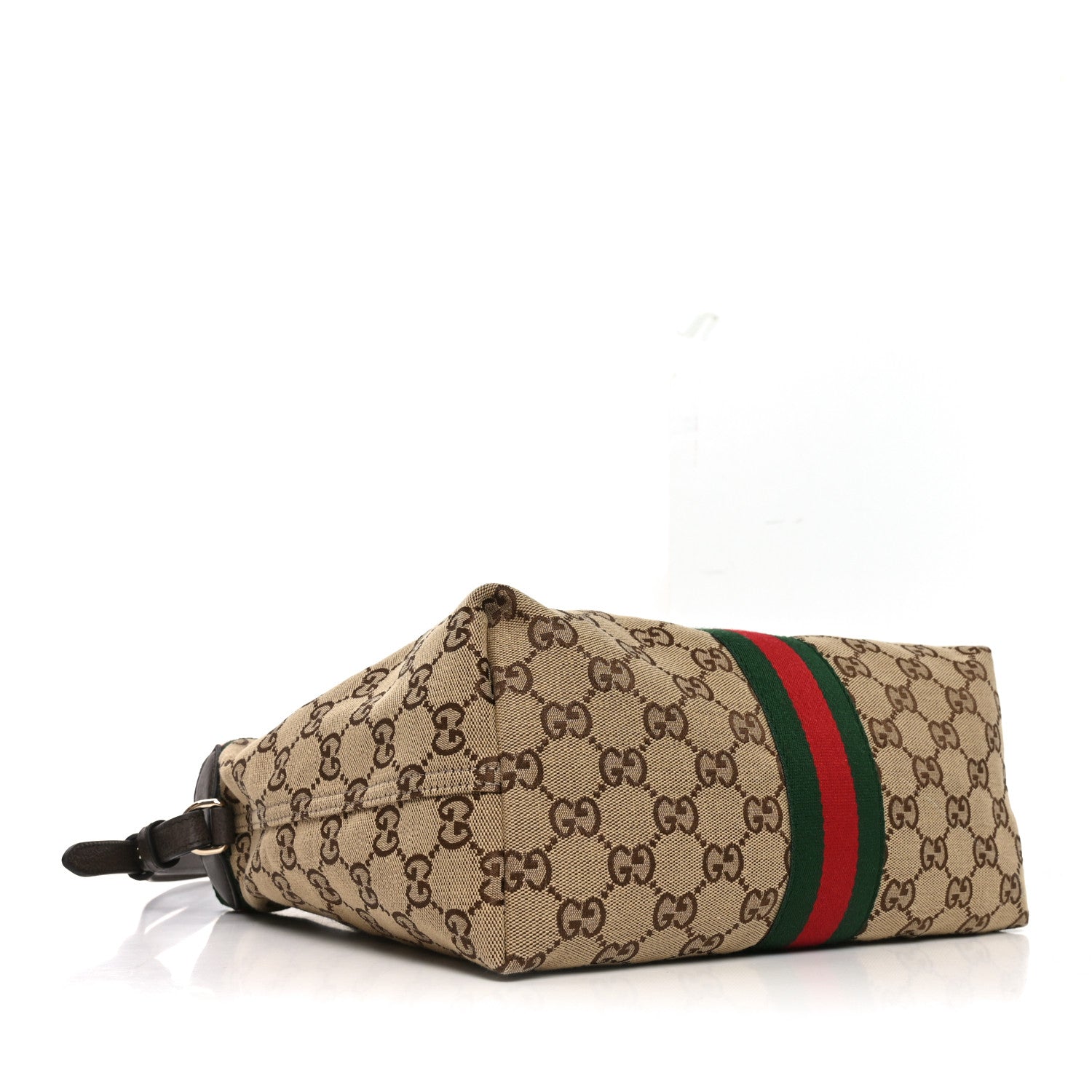 Gucci Monogram Web Small Giglio Tote Beige Dark Brown 5 of 10