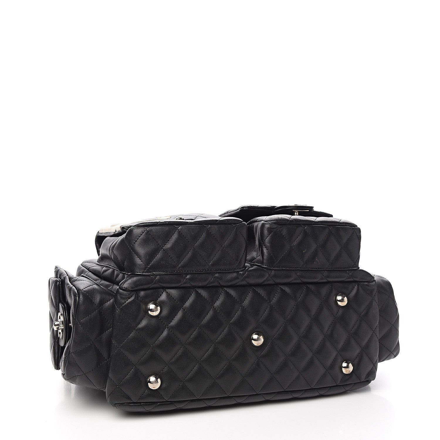 Chanel Calfskin Quilted Large Cambon Multipocket Reporter Black White 3 of 10