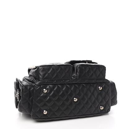Chanel Calfskin Quilted Large Cambon Multipocket Reporter Black White 3 of 10