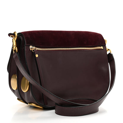 Chloe Suede Smooth Calfskin Medium Kurtis Shoulder Bag Plum Purple 3 of 18