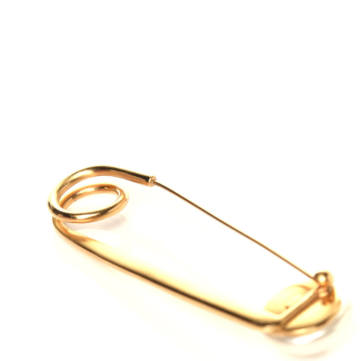 Pearl Safety Pin Brooch Gold