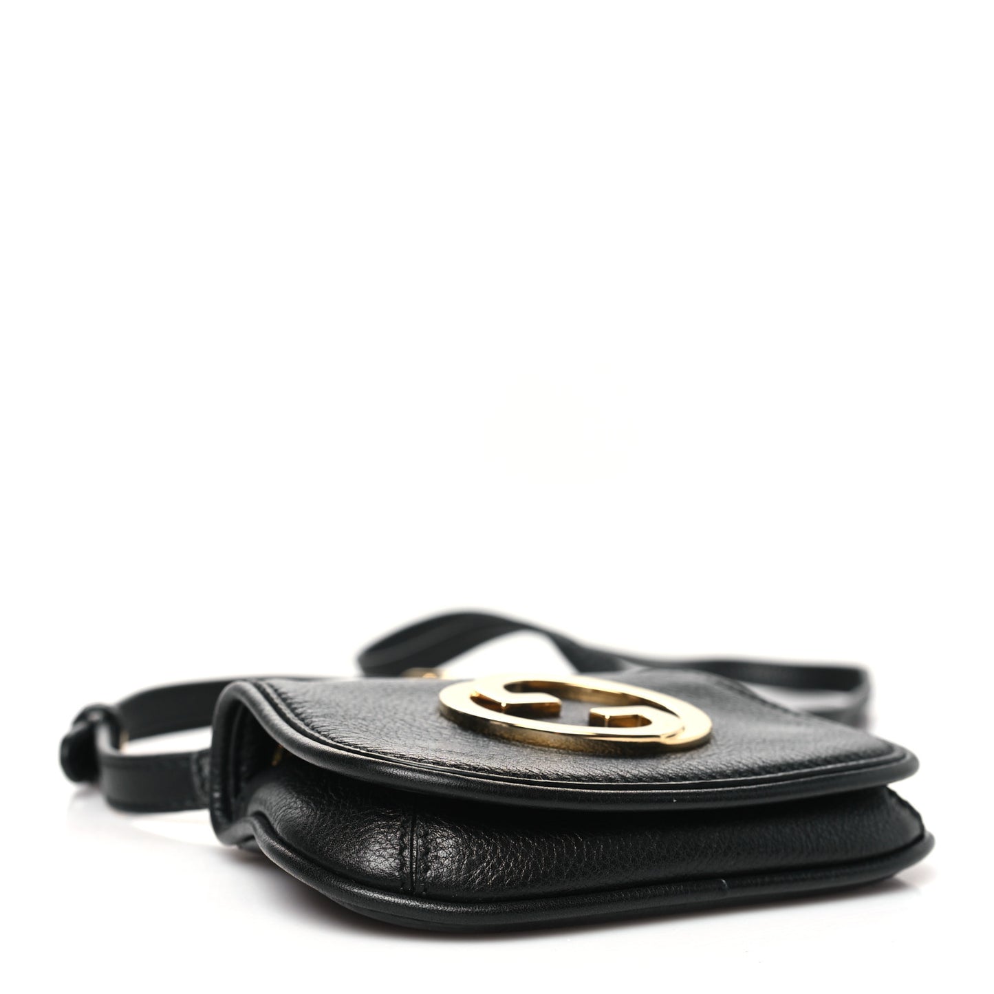 Roxy Calfskin Mini Blondie Card Case Wallet with Strap Shoulder Black