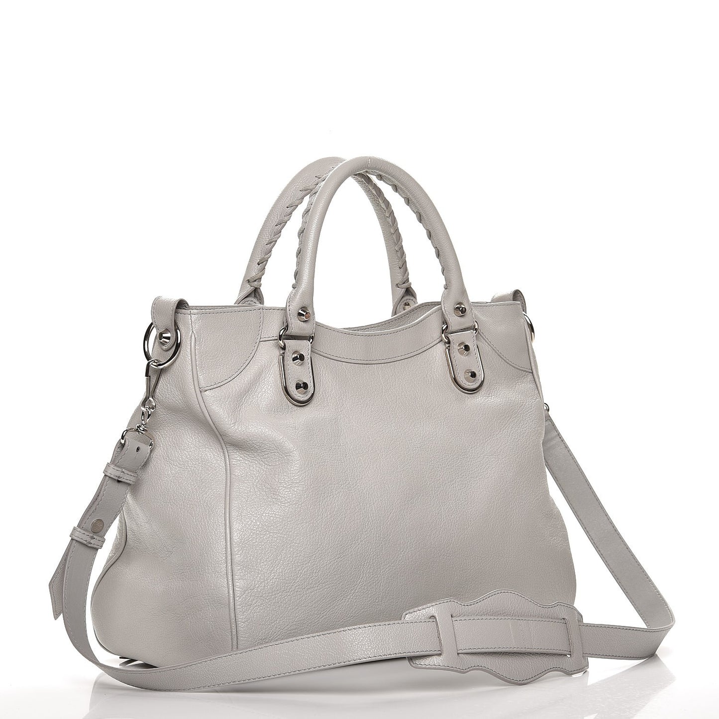 Chevre Silver Metallic Edge Hardware Velo Gris Perle