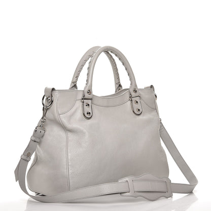 Balenciaga Chevre Silver Metallic Edge Hardware Velo Gris Perle 4 of 9
