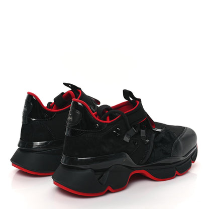 Christian Louboutin Neoprene Calfskin Mens Red Runner Flat Sneakers 42 Black 4 of 8