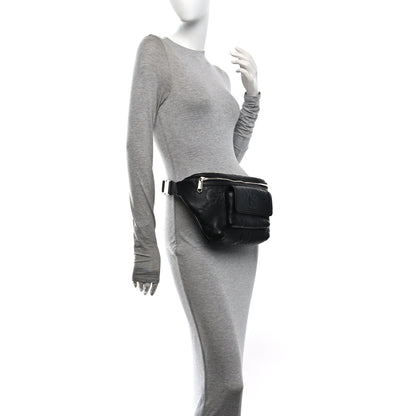 Gucci Calfskin GG Tennis Embossed Pocket Belt Bag Black 2 of 11
