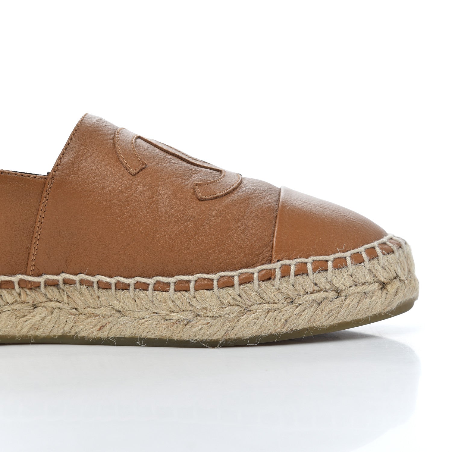 Chanel Calfskin CC Espadrilles 38 Light Brown 11 of 23
