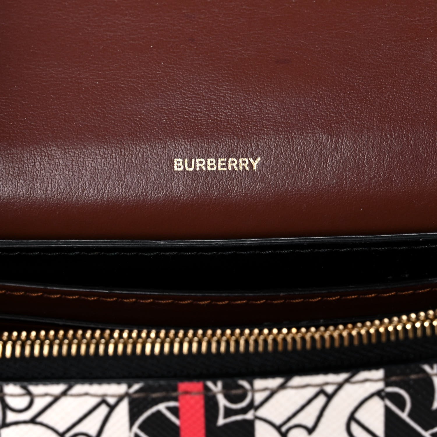 Burberry E-Canvas Monogram Stripe Hackberry Crossbody Bag Bridle Brown 6 of 10