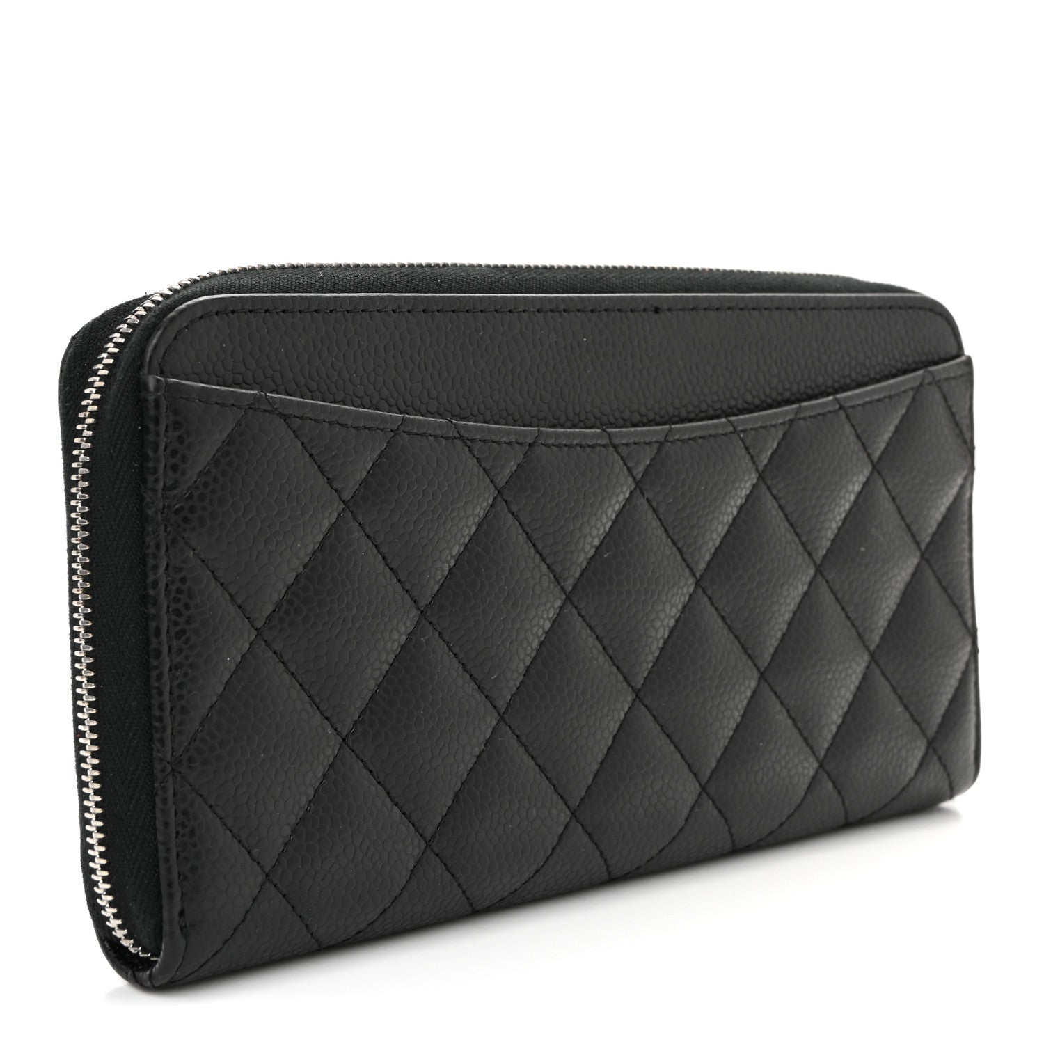 Chanel Caviar Quilted Large Gusset Zip Around Wallet Black 3 of 8