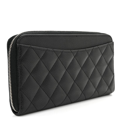 Chanel Caviar Quilted Large Gusset Zip Around Wallet Black 3 of 8