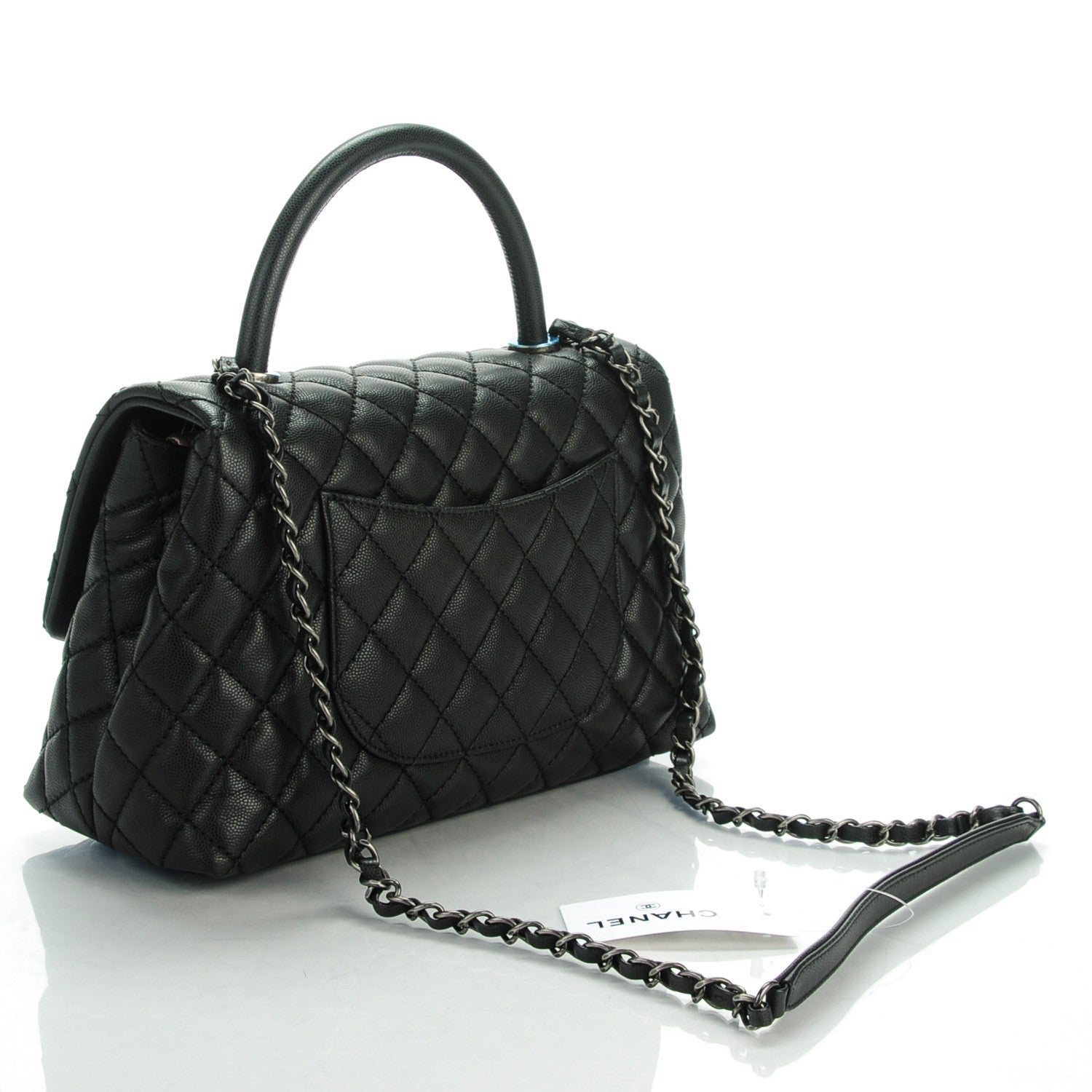 Chanel Caviar Quilted Small Coco Handle Flap Black 3 of 8