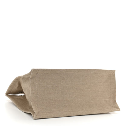 Saint Laurent Linen Calfskin Small Rive Gauche Tote Greggio Natural 4 of 10