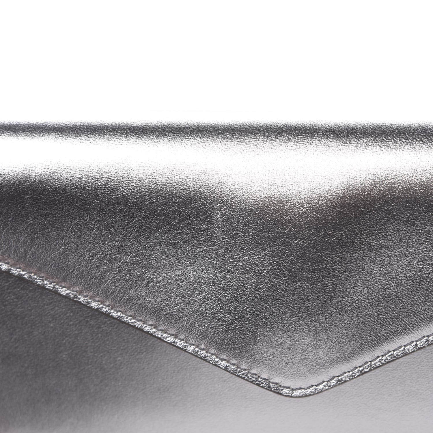 Saint Laurent Metallic Calfskin Y-Mail Clutch Silver 10 of 10