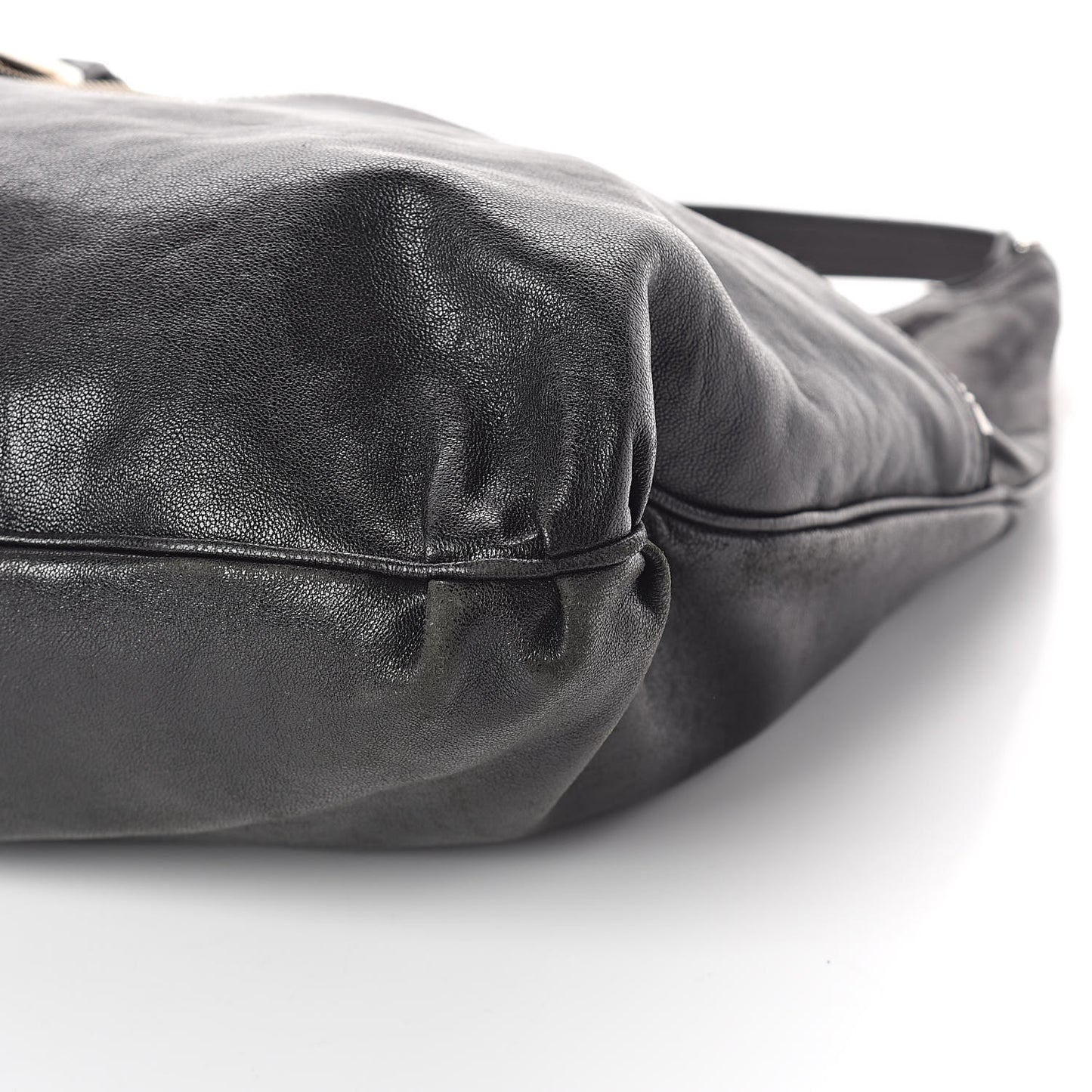 Sheepskin Zipper Hobo Black