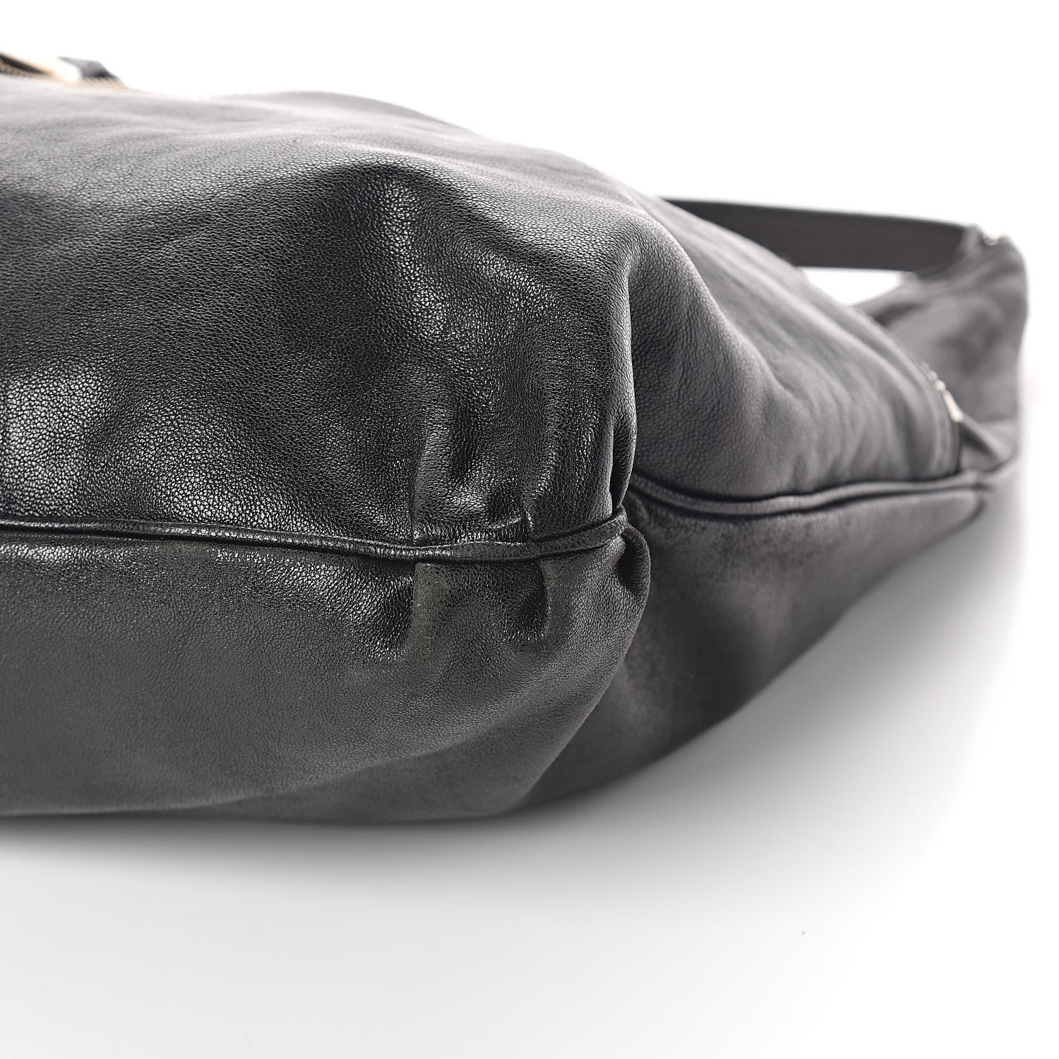 Fendi Sheepskin Zipper Hobo Black 9 of 9
