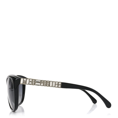 Chanel Crystal Baguette Polarized Cat Eye Sunglasses 5309-B Black 3 of 7
